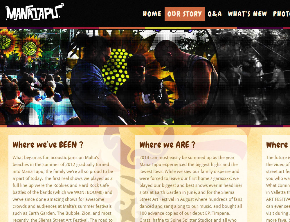 ManaTapu is the official website of a local Maltese band, that play 
                         styles from reggae to blue, rock to ska